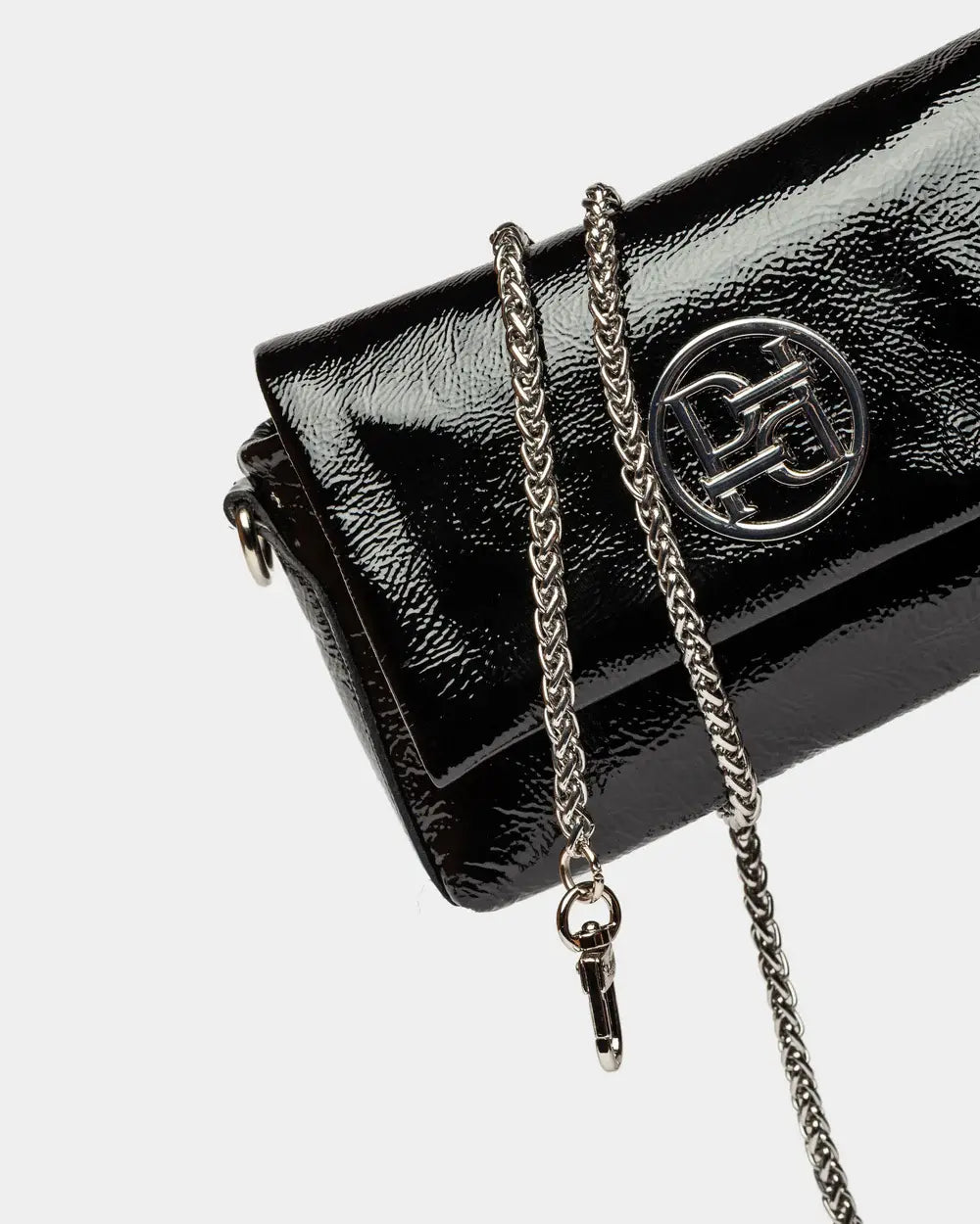 MINI BAG BLOOM EN CUERO CHAROL ARRUGADO