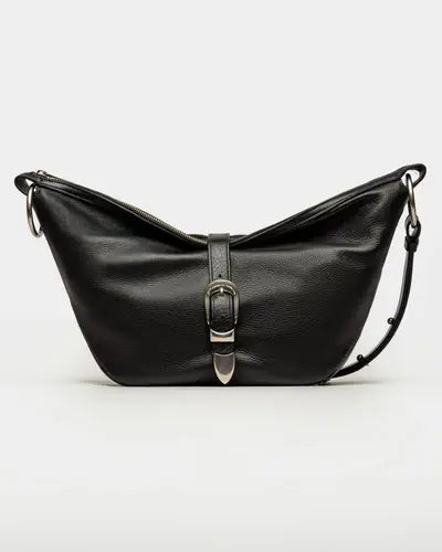 BOLSO BAMBU EN CUERO LISO SATINADO